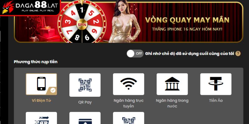 Nạp Tiền DAGA88 - Hướng Dẫn Chi Tiết, An Toàn Và Nhanh Chóng 1 Điều kiện cho thành viên thực hiện nạp tiền vào DAGA88
Điều kiện cho thành viên thực hiện nạp tiền vào DAGA88